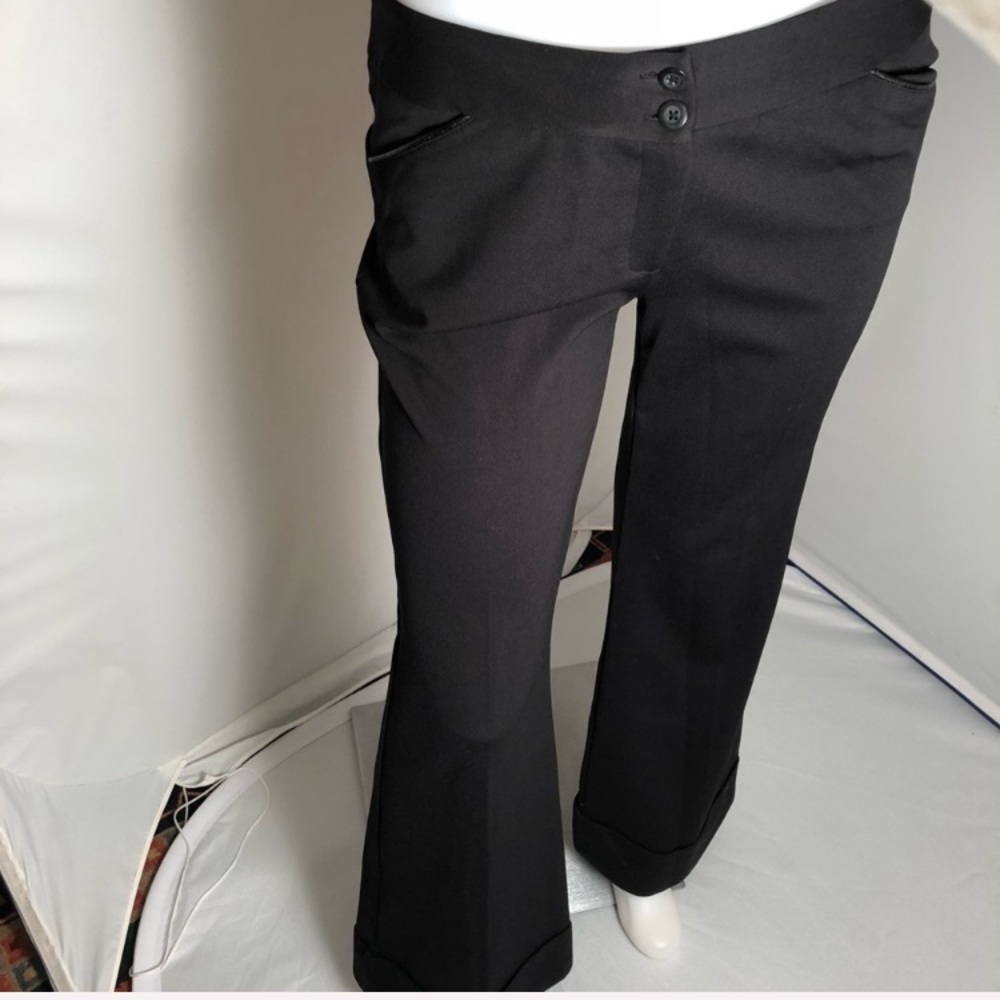 Express Y2K suit separates black stretch wide leg pant